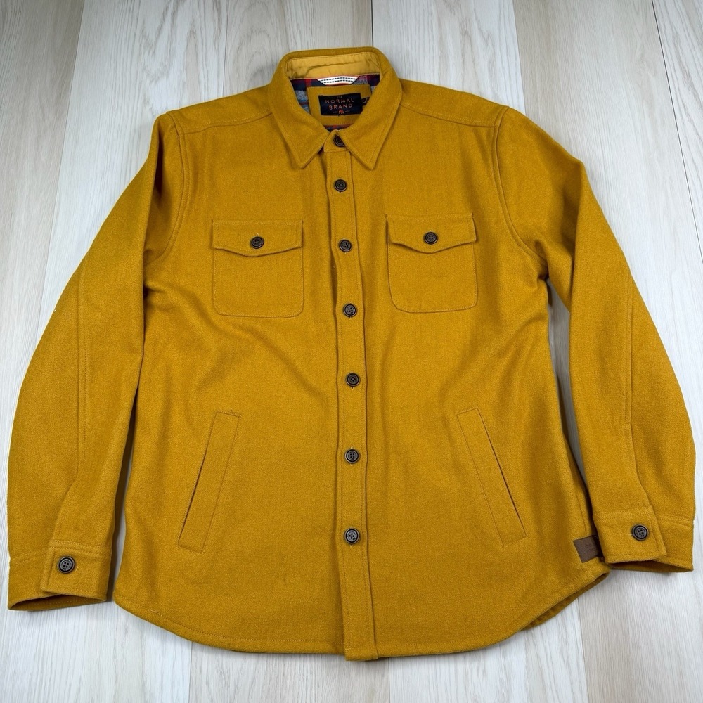 The Normal Brand Men's Brightside Flannel Line Gold Shacket Size L Large